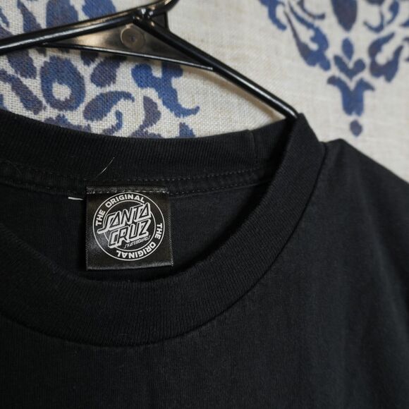 Santa Cruz Surf Skate Shirt Mens M Black Tee Crewneck Flame Logo Classic - Picture 2 of 4